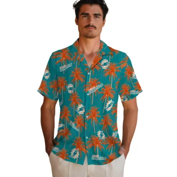 miami dolphins palm grove aqua hawaiian shirts fashion forward