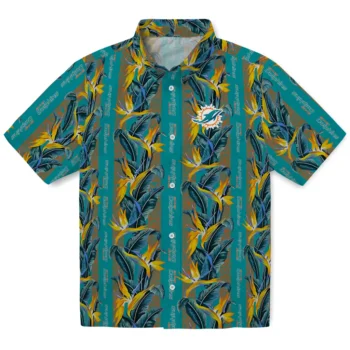 miami dolphins paradise vines aqua hawaiian shirts best selling