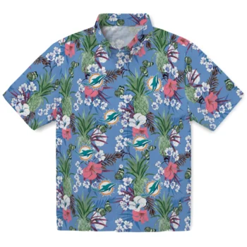 miami dolphins pineapple bouquet best sky blue hawaiian shirts best selling