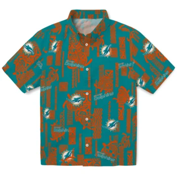 miami dolphins turtle lines aqua hawaiian shirts best selling