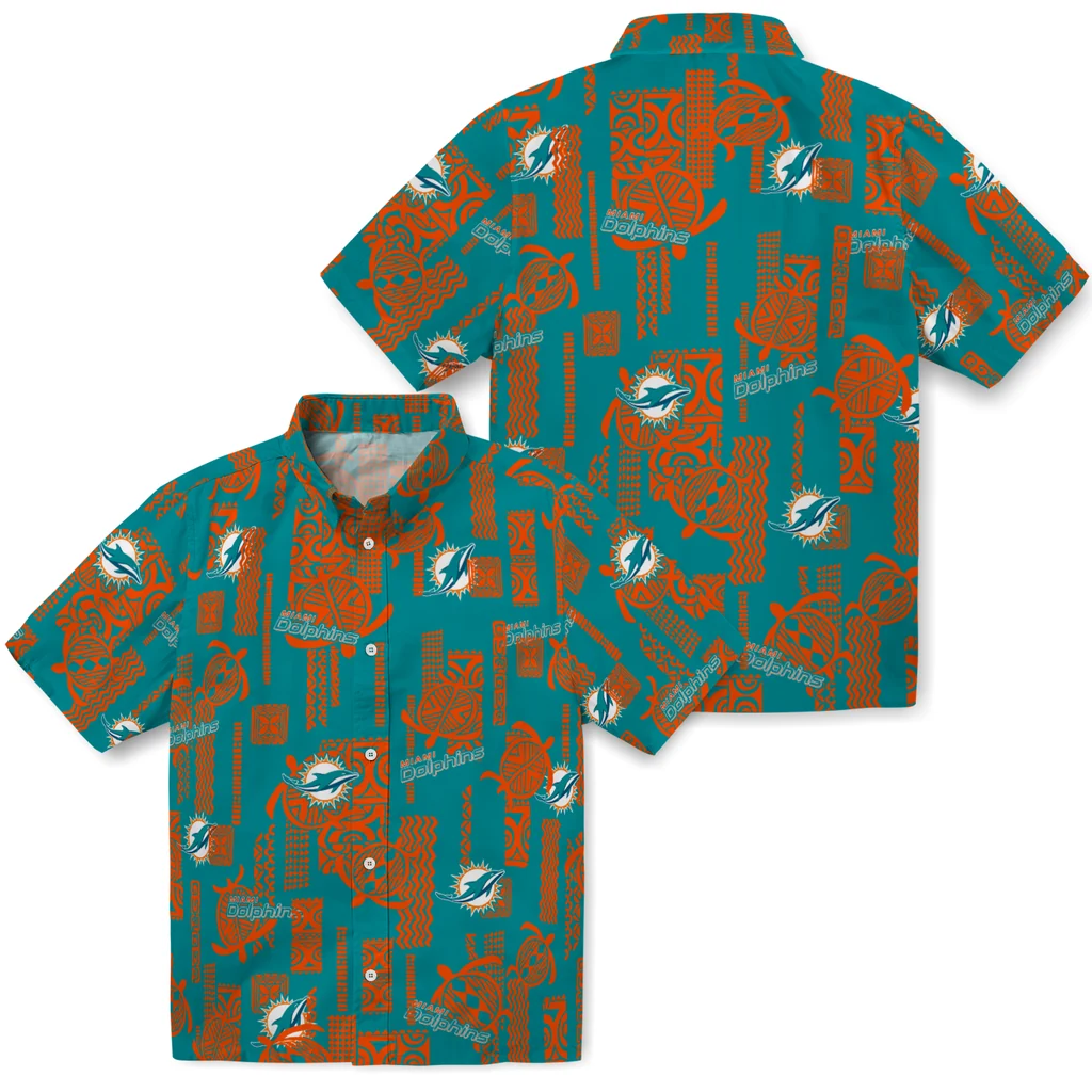 Miami Dolphins Hawaiian Shirt - Turtle Lines miami dolphins turtle lines aqua hawaiian shirts high quality