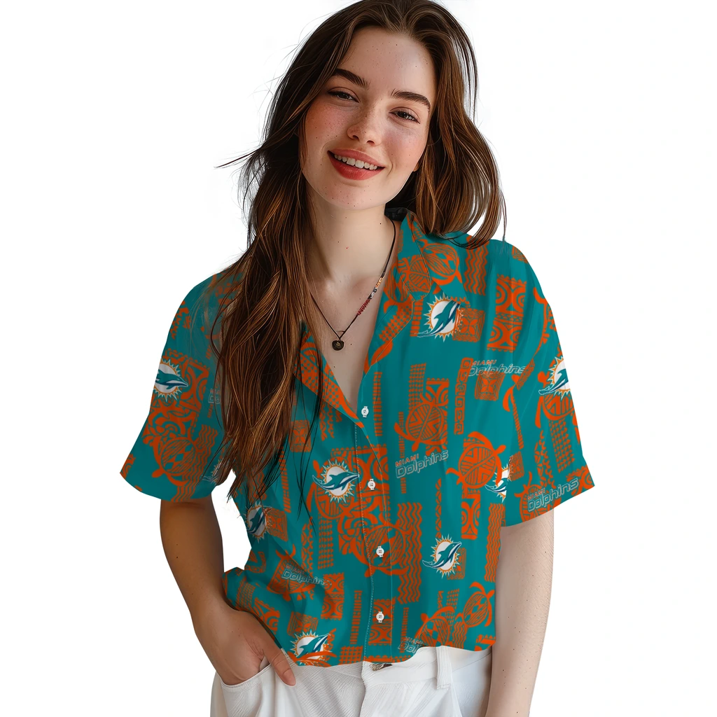 Miami Dolphins Hawaiian Shirt - Turtle Lines miami dolphins turtle lines aqua hawaiian shirts latest model