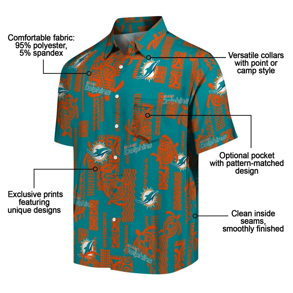 Miami Dolphins Hawaiian Shirt - Turtle Lines miami dolphins turtle lines aqua hawaiian shirts new arrival