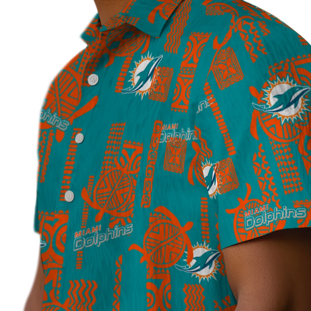 Miami Dolphins Hawaiian Shirt - Turtle Lines miami dolphins turtle lines aqua hawaiian shirts trendy