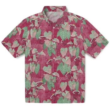 miami heat anthurium overlay red hawaiian shirts best selling