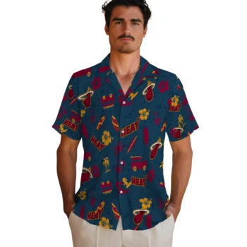 miami heat beach vibe navy hawaiian shirts fashion forward