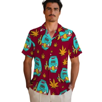 miami heat bong smile red hawaiian shirts fashion forward