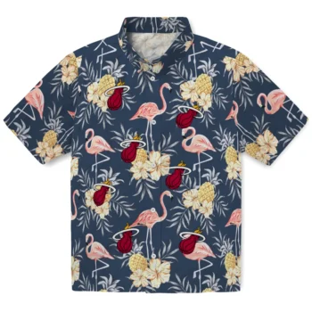 miami heat flamingo hibiscus navy hawaiian shirts best selling