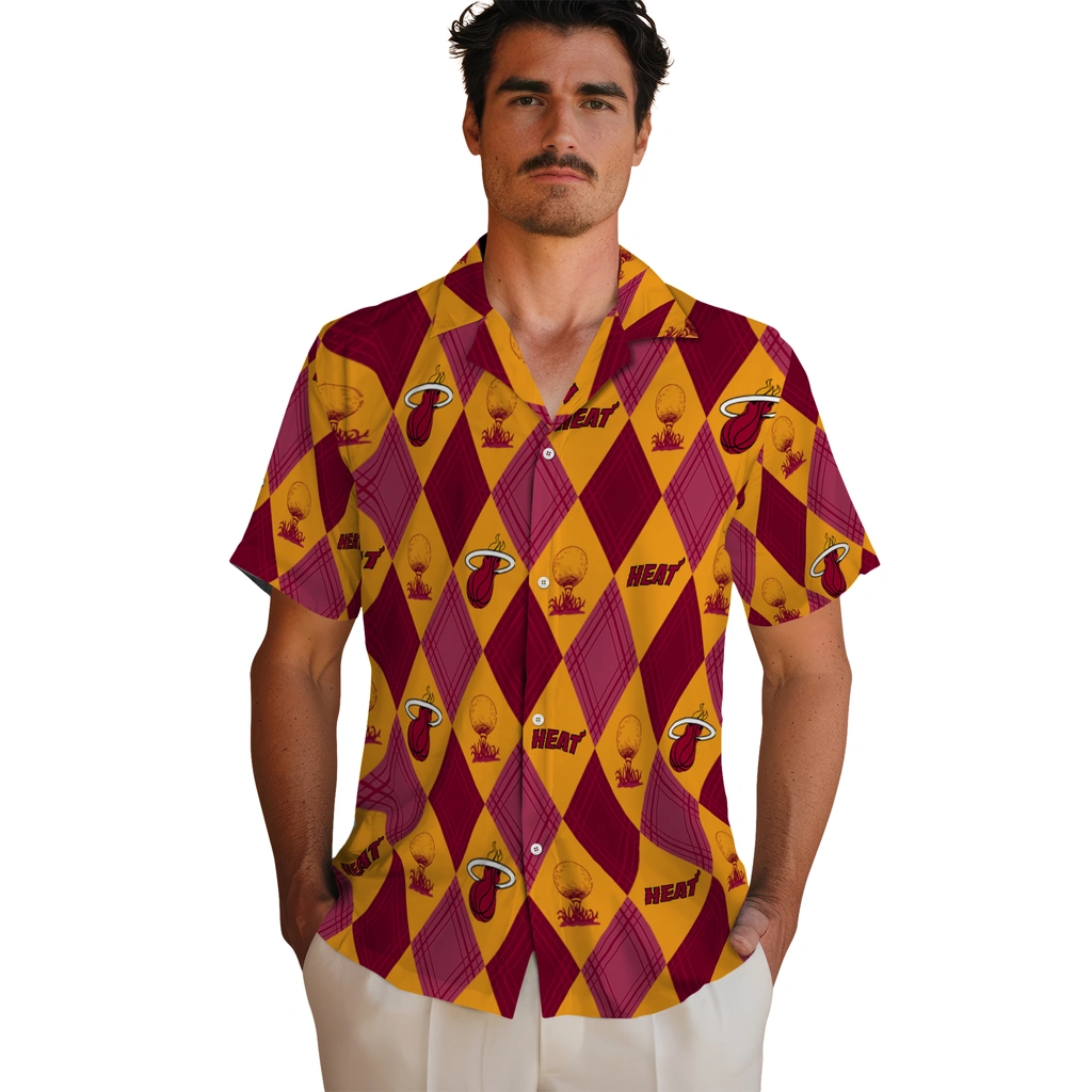 Miami Heat Hawaiian Shirt - Golfing Plaid miami heat balloon plaid red hawaiian shirts fashion forward