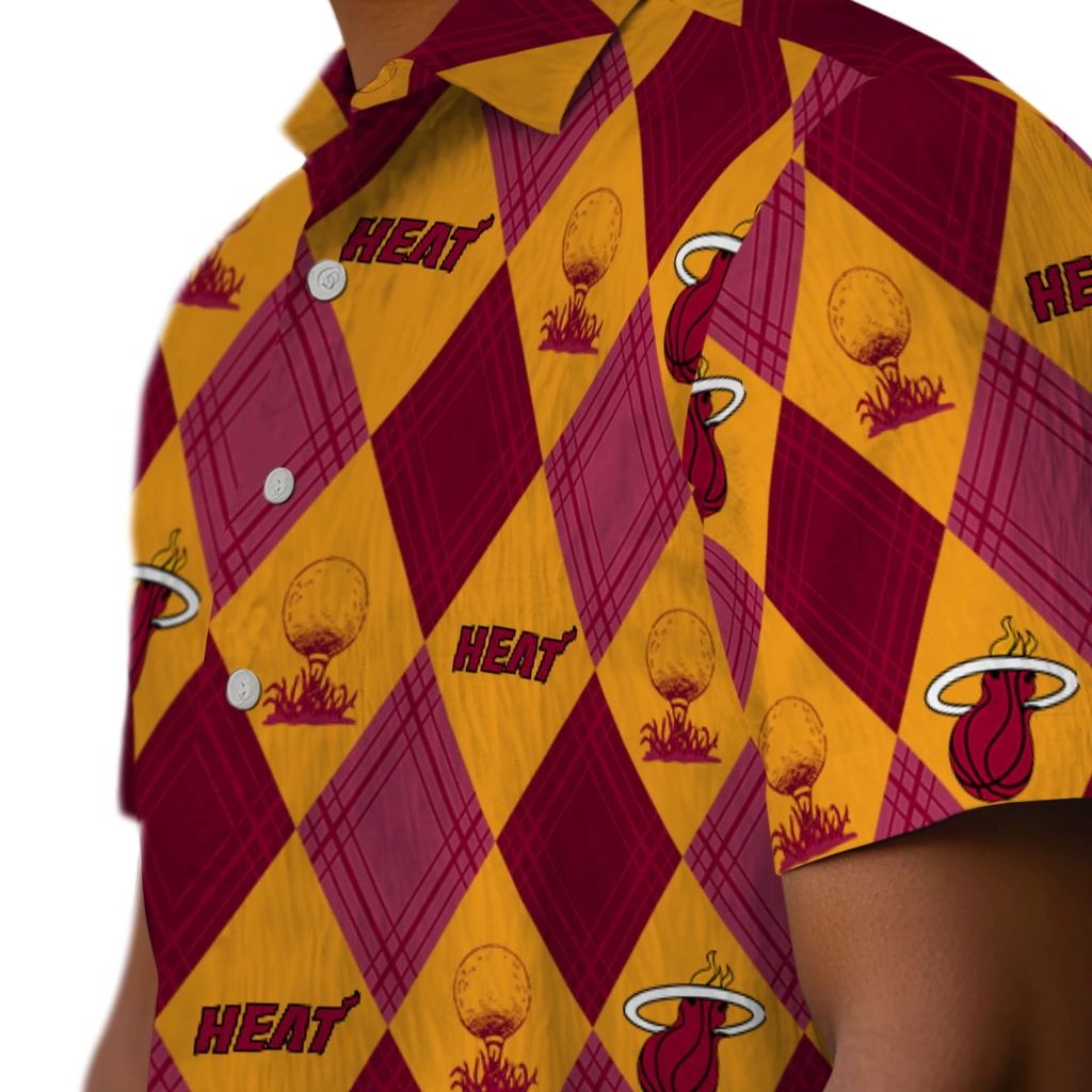 Miami Heat Hawaiian Shirt - Golfing Plaid miami heat balloon plaid red hawaiian shirts trendy