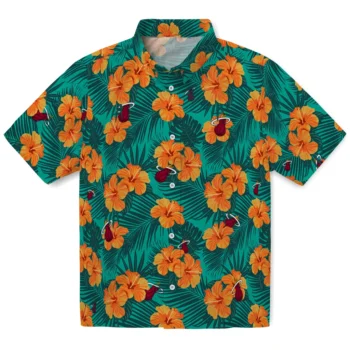 miami heat hibiscus escape green hawaiian shirts best selling