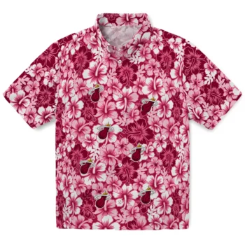 miami heat hibiscus blooms red hawaiian shirts best selling