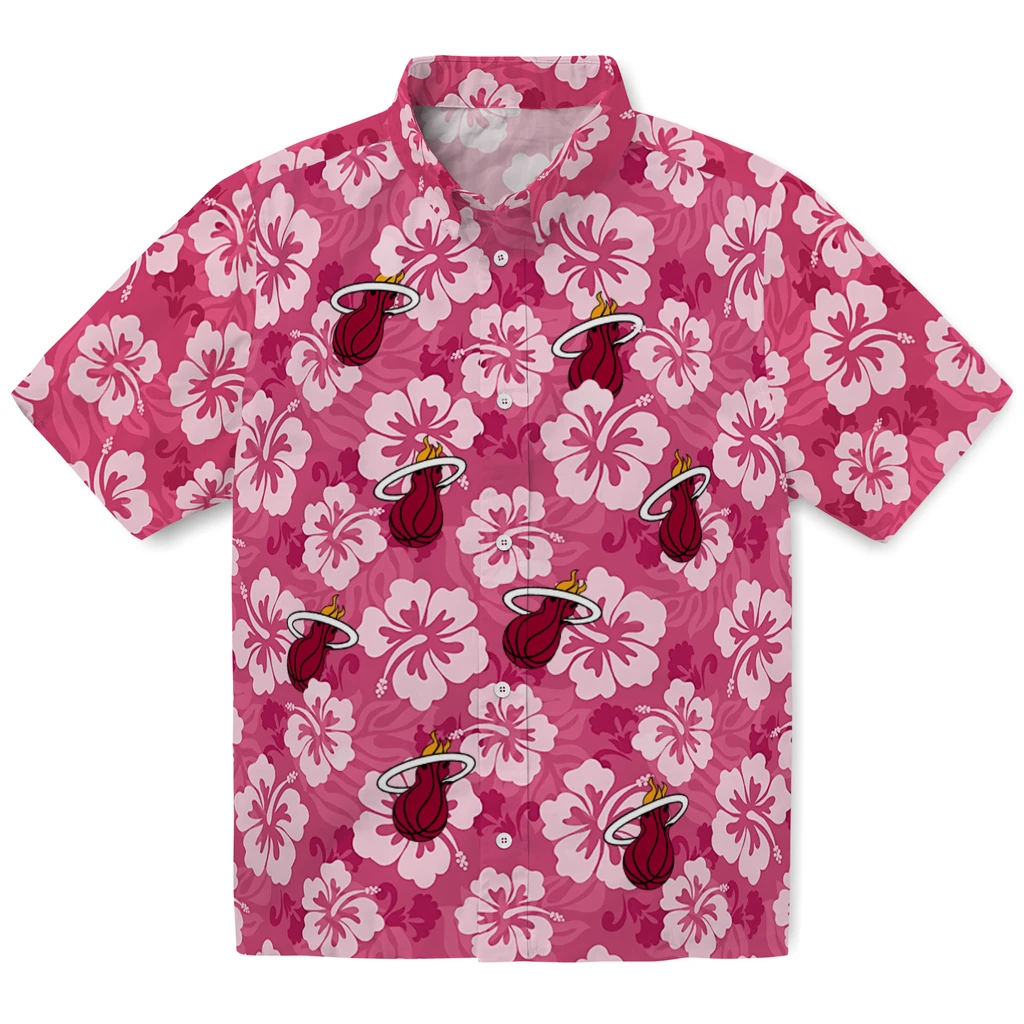 Miami Heat Hawaiian Shirt - Hibiscus Cluster miami heat hibiscus cluster red hawaiian shirts best selling