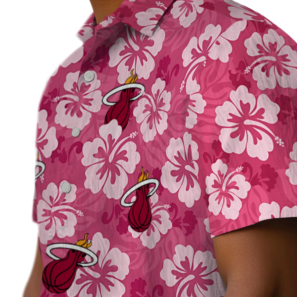 Miami Heat Hawaiian Shirt - Hibiscus Cluster miami heat hibiscus cluster red hawaiian shirts trendy