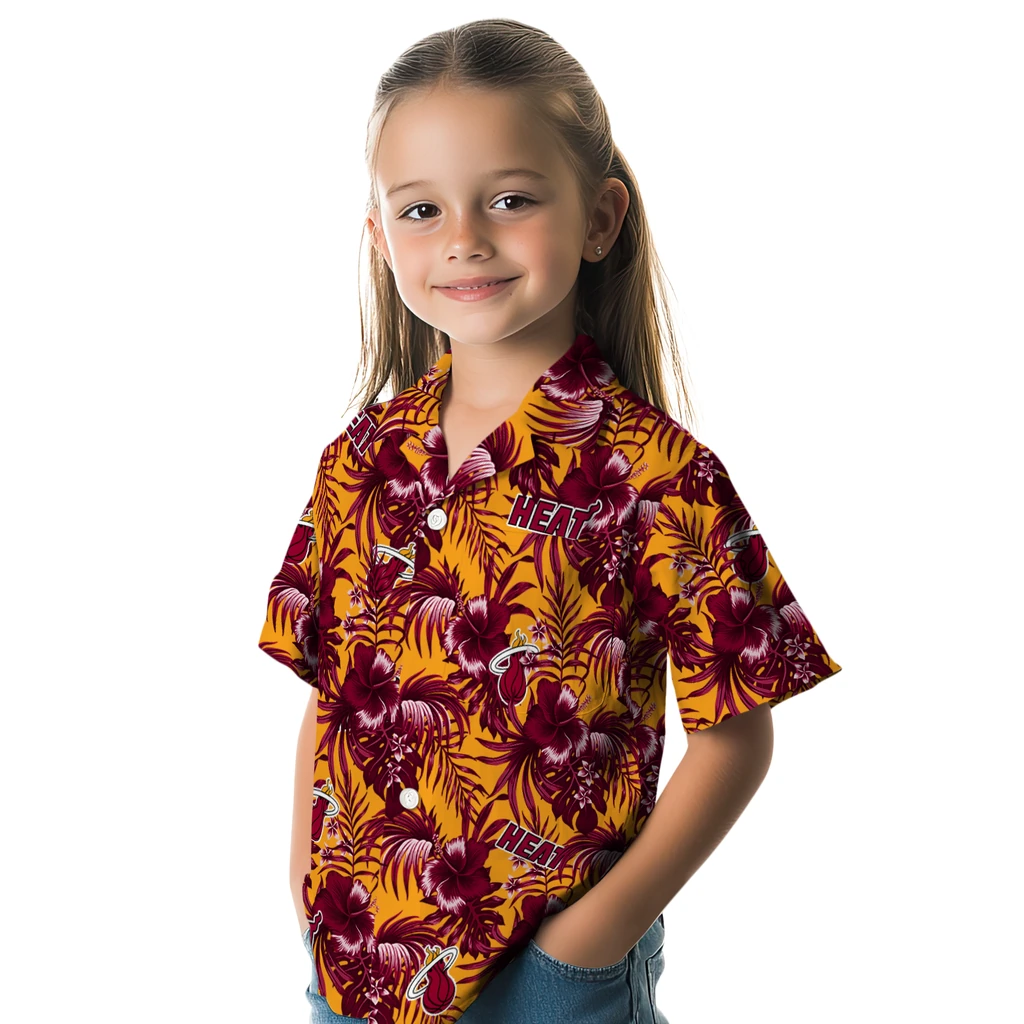 Miami Heat Hawaiian Shirt - Hibiscus Exotic miami heat hibiscus exotic red hawaiian shirts premium grade