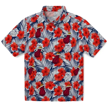 miami heat hibiscus fiesta red royal blue hawaiian shirts best selling