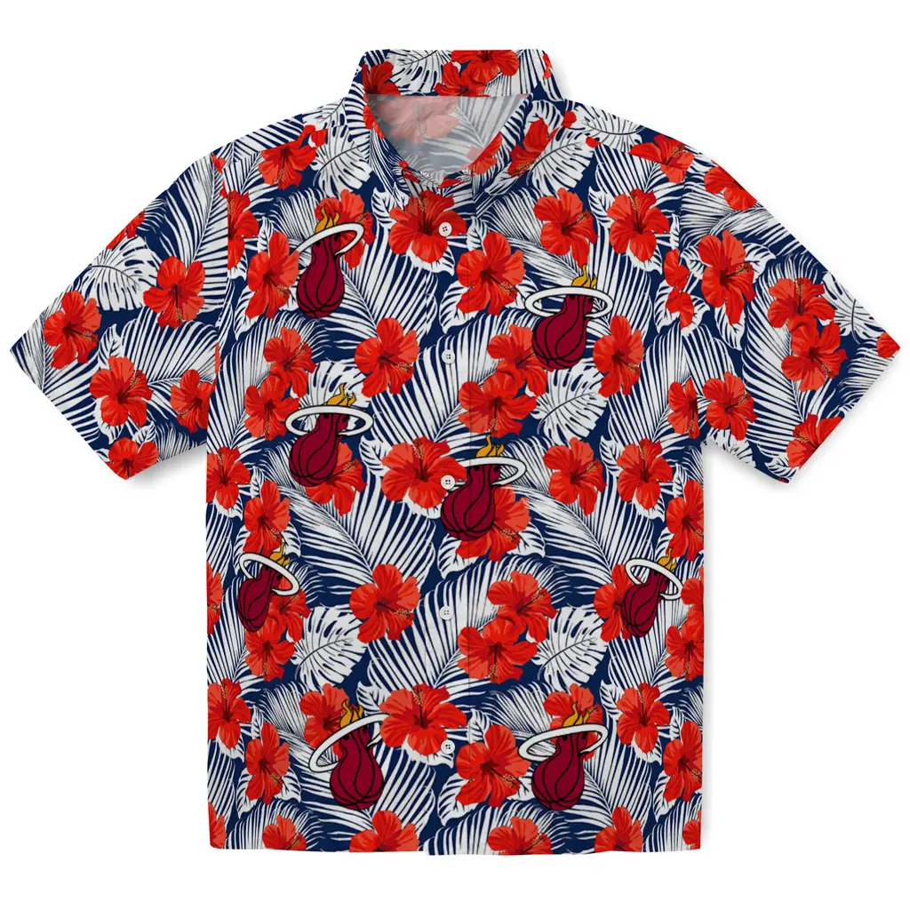Miami Heat Hawaiian Shirt - Hibiscus Fiesta miami heat hibiscus fiesta red royal blue hawaiian shirts best selling