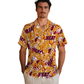 miami heat hibiscus overlay hawaiian shirts fashion forward