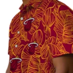Miami Heat Hawaiian Shirt – Leaf Outline