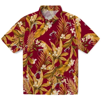 miami heat palm leaves red hawaiian shirts best selling
