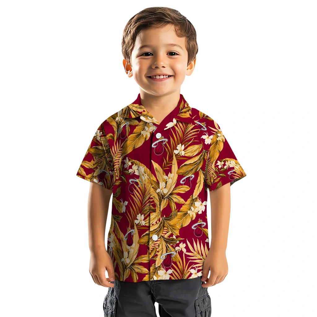 Miami Heat Hawaiian Shirt - Palm Leaves miami heat palm leaves red hawaiian shirts top rated