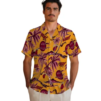 miami heat palm sunset hawaiian shirts fashion forward