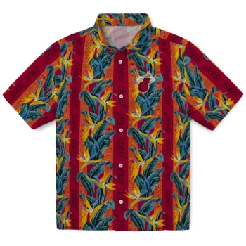 miami heat paradise vines red hawaiian shirts best selling