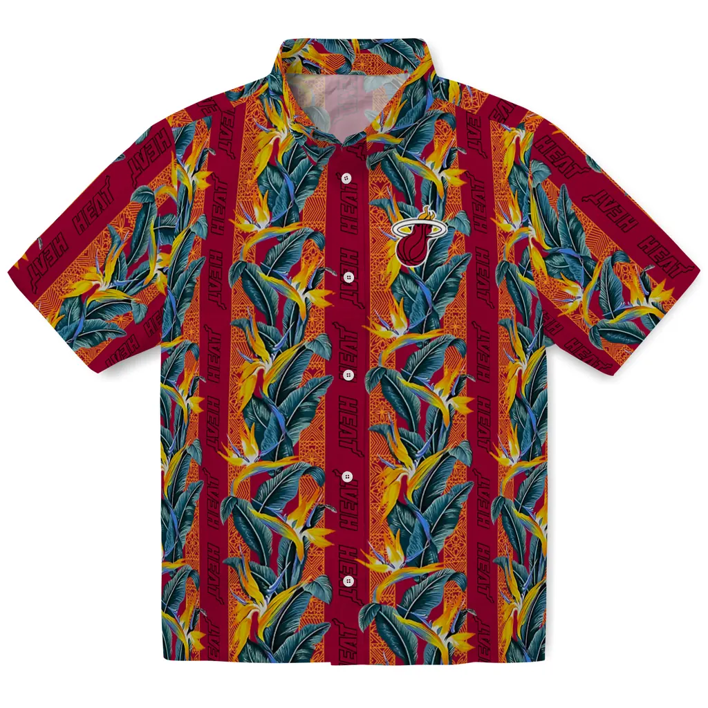 Miami Heat Hawaiian Shirt - Paradise Vines miami heat paradise vines red hawaiian shirts best selling