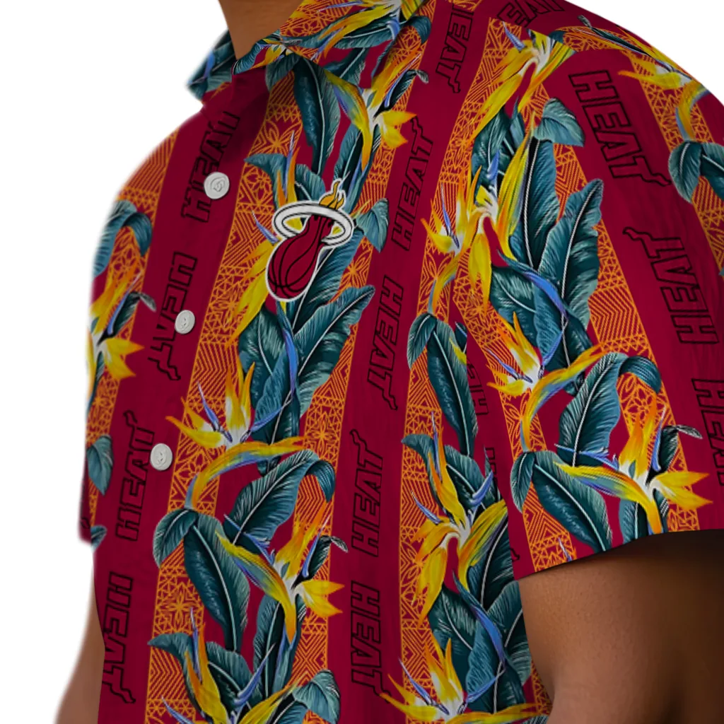 Miami Heat Hawaiian Shirt - Paradise Vines miami heat paradise vines red hawaiian shirts trendy