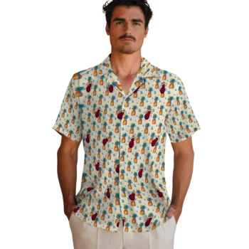 miami heat pineapple delight beige hawaiian shirts fashion forward