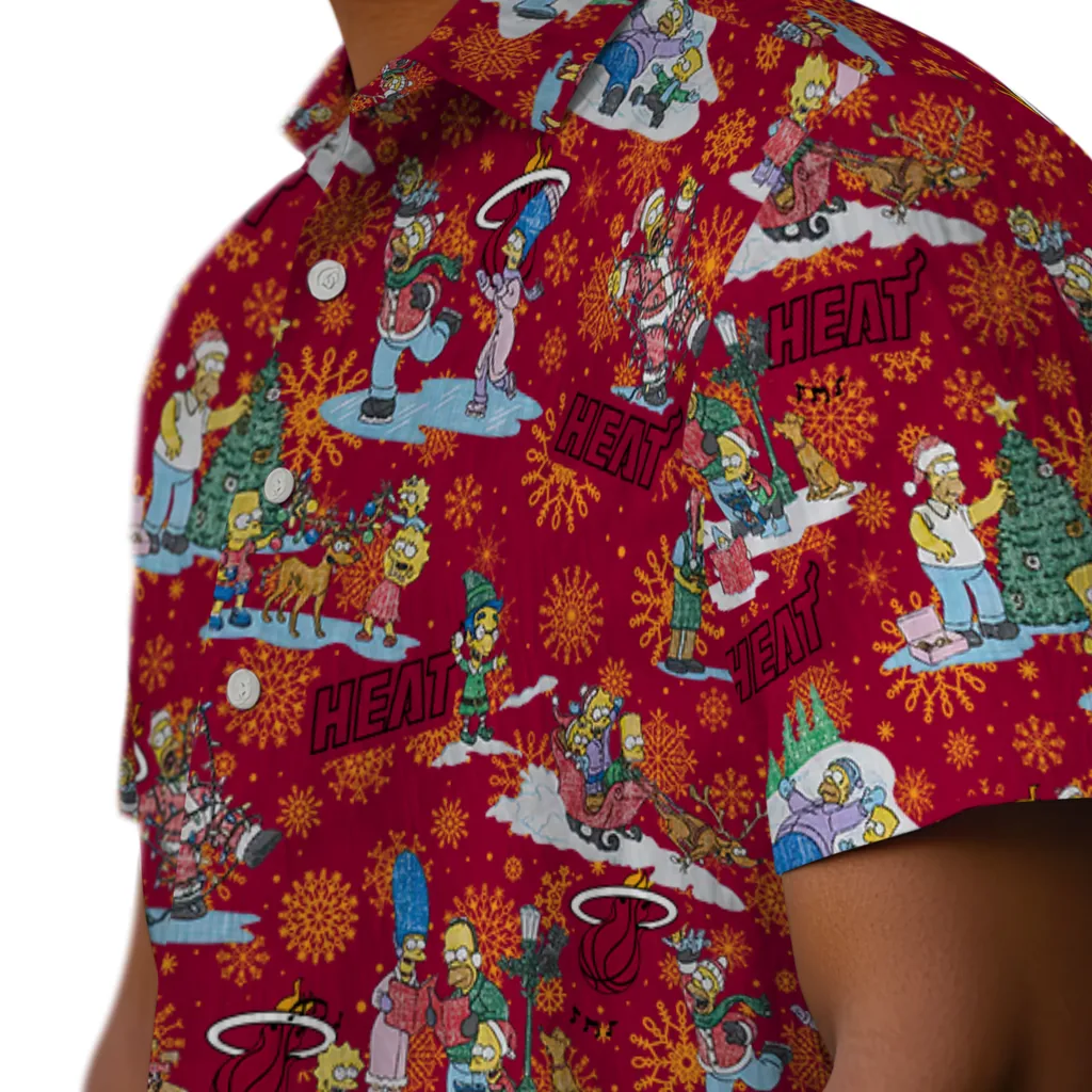 Miami Heat Hawaiian Shirt - Simpsons Christmas miami heat simpsons christmas red hawaiian shirts trendy