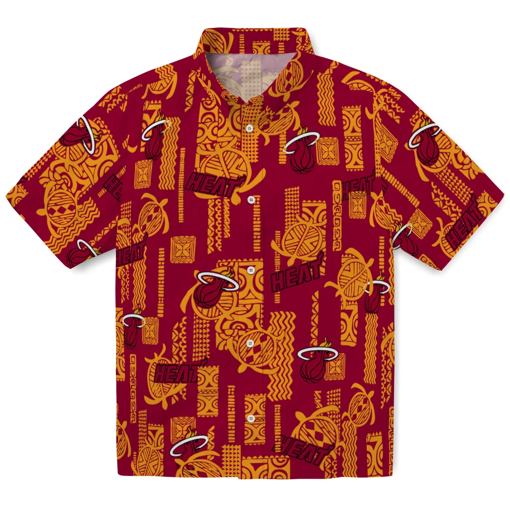 Miami Heat Hawaiian Shirt - Turtle Lines miami heat turtle lines red hawaiian shirts best selling
