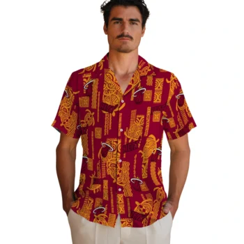 miami heat turtle lines red hawaiian shirts fashion forward