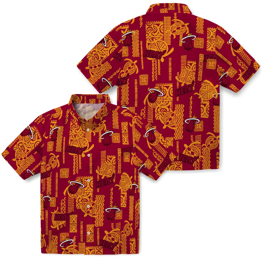 Miami Heat Hawaiian Shirt - Turtle Lines miami heat turtle lines red hawaiian shirts high quality
