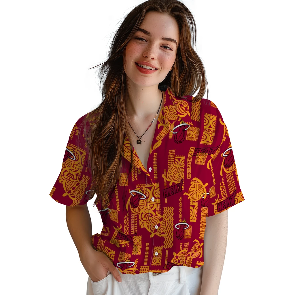 Miami Heat Hawaiian Shirt - Turtle Lines miami heat turtle lines red hawaiian shirts latest model