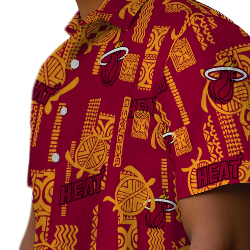 Miami Heat Hawaiian Shirt - Turtle Lines miami heat turtle lines red hawaiian shirts trendy