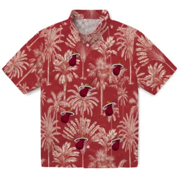 miami heat palm shadows red hawaiian shirts best selling