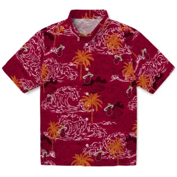 miami heat wave palm red hawaiian shirts best selling