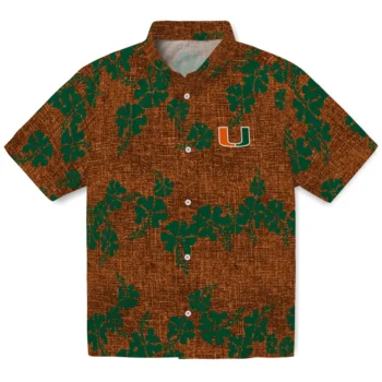 miami hurricanes hibiscus petals orange hawaiian shirts best selling