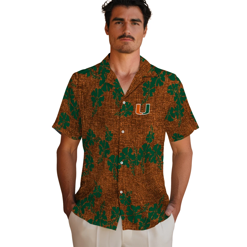 Miami Hurricanes Hawaiian Shirt - 50th State Flower miami hurricanes hibiscus petals orange hawaiian shirts fashion forward
