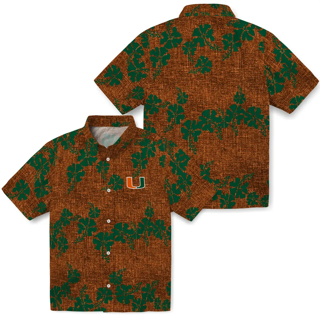 Miami Hurricanes Hawaiian Shirt - 50th State Flower miami hurricanes hibiscus petals orange hawaiian shirts high quality