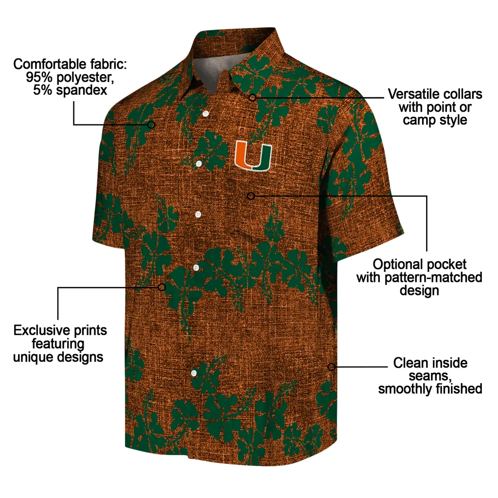 Miami Hurricanes Hawaiian Shirt - 50th State Flower miami hurricanes hibiscus petals orange hawaiian shirts new arrival