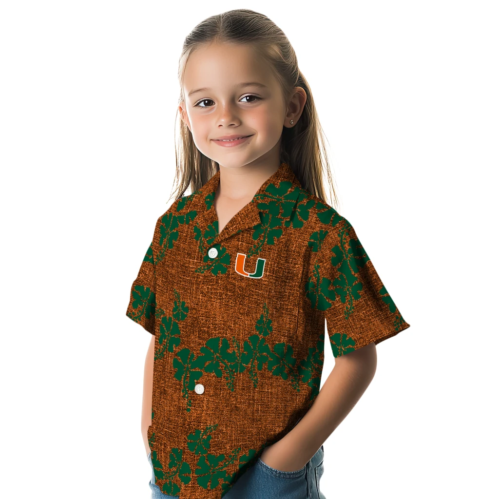 Miami Hurricanes Hawaiian Shirt - 50th State Flower miami hurricanes hibiscus petals orange hawaiian shirts premium grade