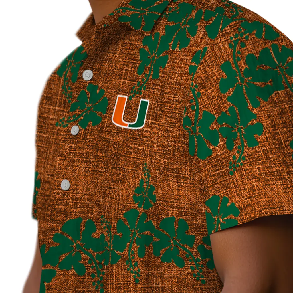 Miami Hurricanes Hawaiian Shirt - 50th State Flower miami hurricanes hibiscus petals orange hawaiian shirts trendy