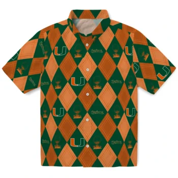miami hurricanes balloon plaid orange hawaiian shirts best selling
