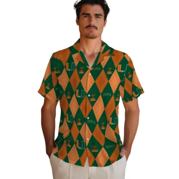 miami hurricanes balloon plaid orange hawaiian shirts fashion forward