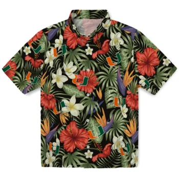 miami hurricanes hibiscus bird hawaiian shirts best selling
