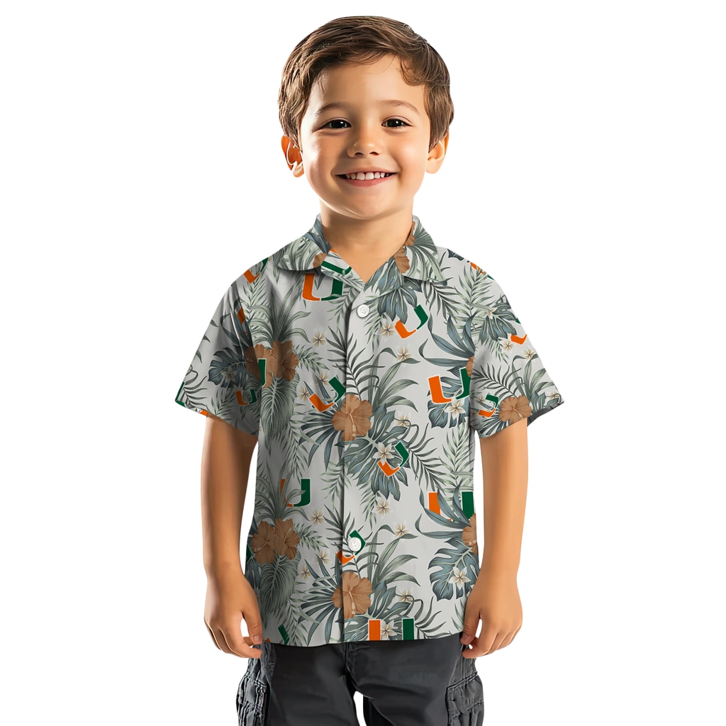 Miami Hurricanes Hawaiian Shirt - Hibiscus Designs miami hurricanes hibiscus designs beige hawaiian shirts top rated