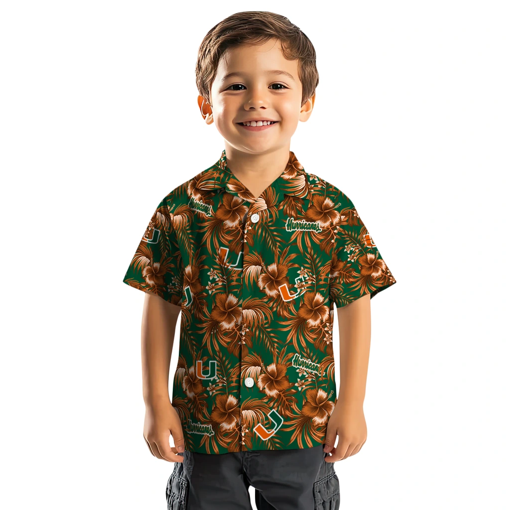 Miami Hurricanes Hawaiian Shirt - Hibiscus Exotic miami hurricanes hibiscus exotic orange hawaiian shirts top rated