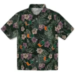 Miami Hurricanes Hawaiian Shirt – Hibiscus Leaves Pattern